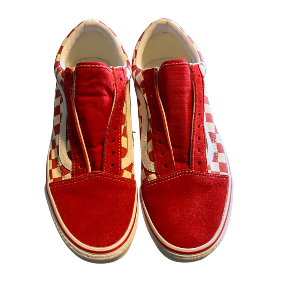Vans Classic Slip-On Checkerboard – Red & White – Women’s 9.5 / Men’s 8